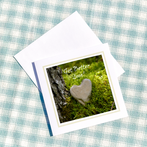 GW01 Get Well Card Natural Heart & Moss