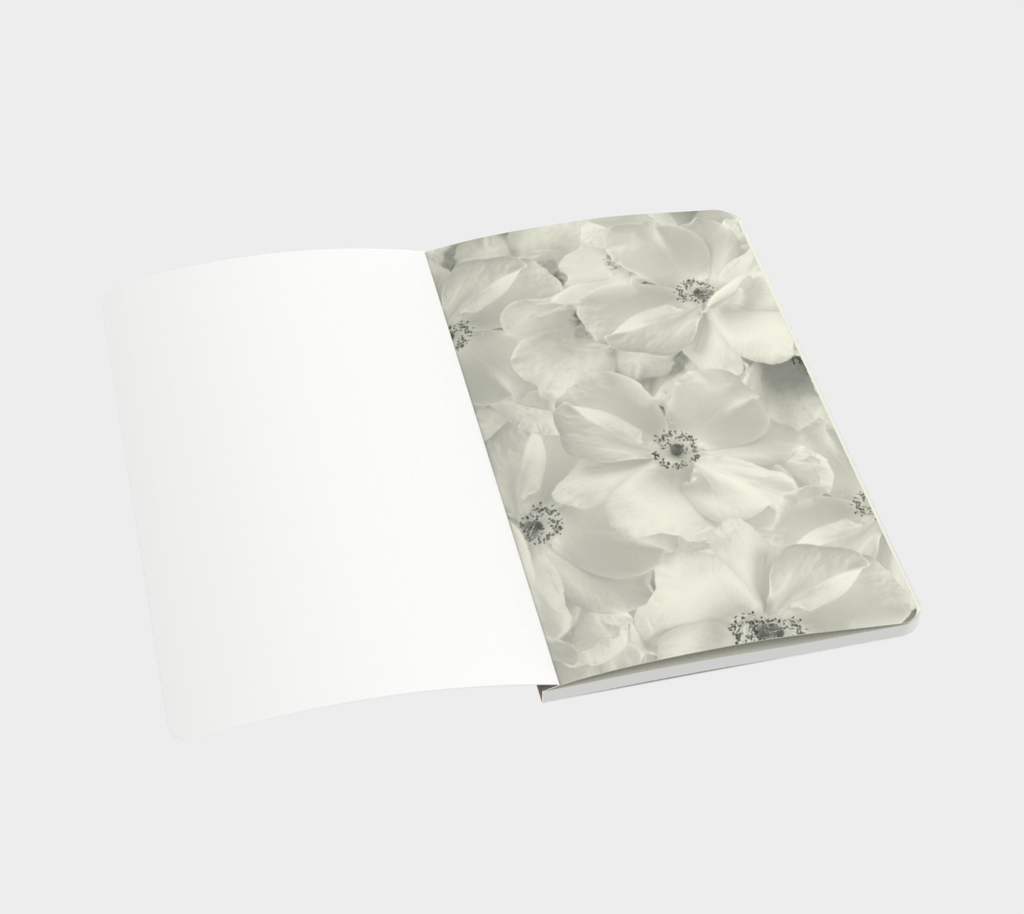 White & Blush Roses Notebook